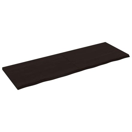 vidaXL sötétbarna kezelt tömör tölgyfa fali polc 180 x 60 x (2-4) cm