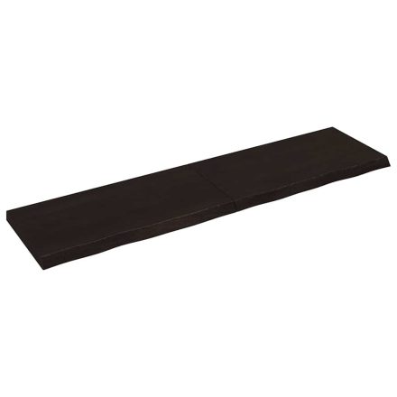 vidaXL sötétbarna kezelt tömör tölgyfa fali polc 200 x 50 x (2-6) cm
