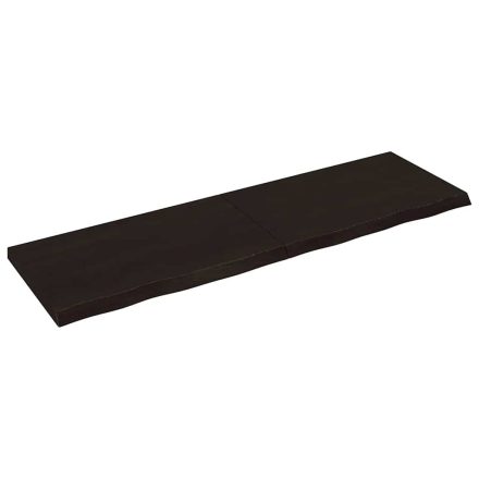 vidaXL sötétbarna kezelt tömör tölgyfa fali polc 200 x 60 x (2-6) cm
