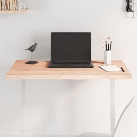 vidaXL asztallap 80x50x2 cm kezeletlen tömörfa tölgyfa élőszegélyes