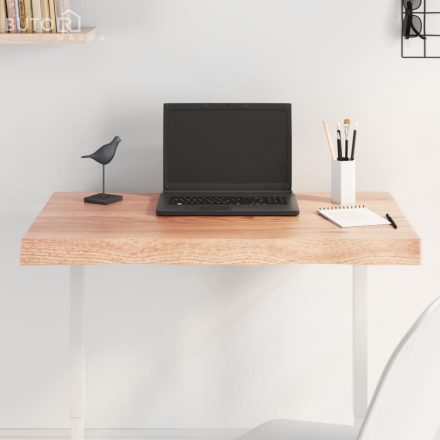 vidaXL világosbarna asztallap 80x40x(2-6) cm kezelt tömör élőszegélyes