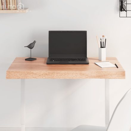 vidaXL világosbarna asztallap 80x50x(2-6) cm kezelt tömör élőszegélyes