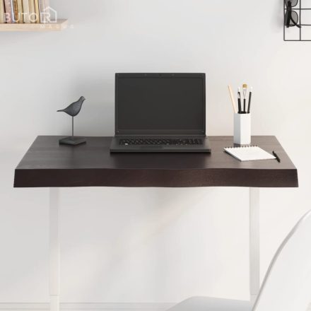 vidaXL sötétbarna kezelt tömör tölgyfa asztallap 80 x 50 x 2 cm