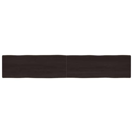vidaXL sötétbarna kezelt tömör asztallap 220x40x(2-6) cm