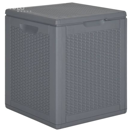 vidaXL szürke PP rattan kerti tárolóláda 90 L