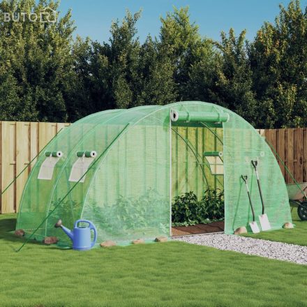 vidaXL zöld acélvázas melegház 8 m² 4 x 2 x 2 m