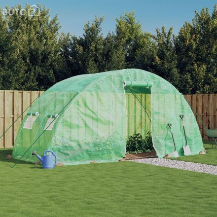 vidaXL zöld acélvázas melegház 10 m² 5 x 2 x 2,3 m