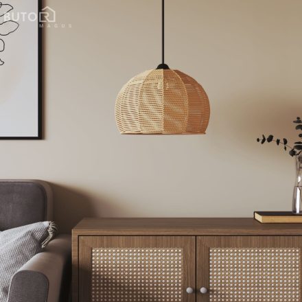 vidaXL vas és papír mennyezeti lámpaernyő Ø36 x 26 cm