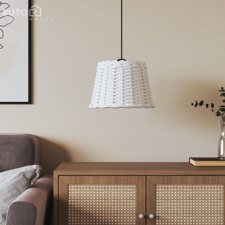 vidaXL fehér fonott mennyezeti lámpaernyő Ø30 x 20 cm