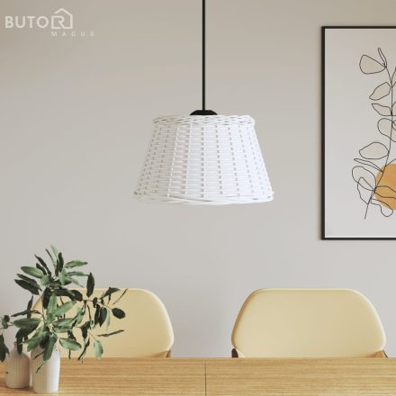 vidaXL fehér fonott mennyezeti lámpaernyő Ø50 x 30 cm