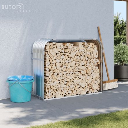 vidaXL ezüstszínű horganyzott acél rönktartó 120 x 45 x 100 cm