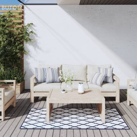 vidaXL tengerészkék és fehér megfordítható kültéri szőnyeg 80 x 150 cm