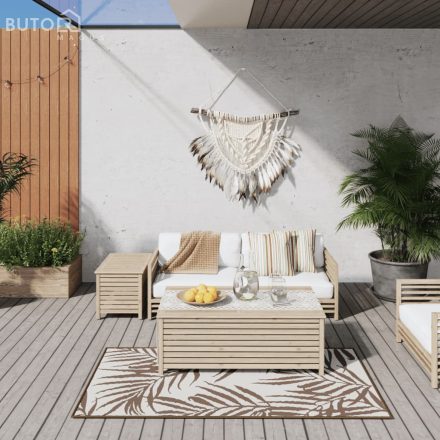 vidaXL barna és fehér megfordítható kültéri szőnyeg 80 x 150 cm