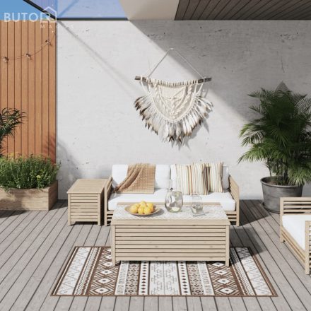 vidaXL barna és fehér megfordítható kültéri szőnyeg 80 x 150 cm