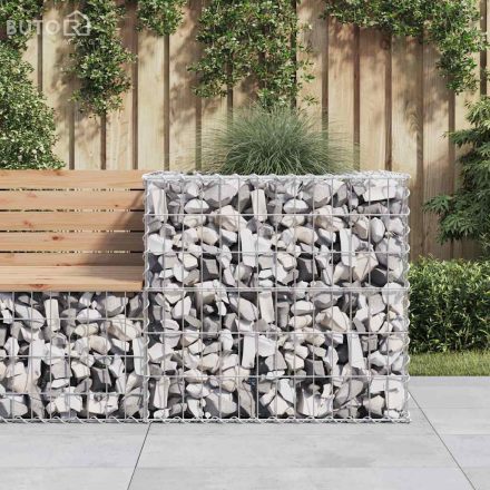 vidaXL ezüst horganyzott vas gabion kosár 70 x 70 x 65 cm