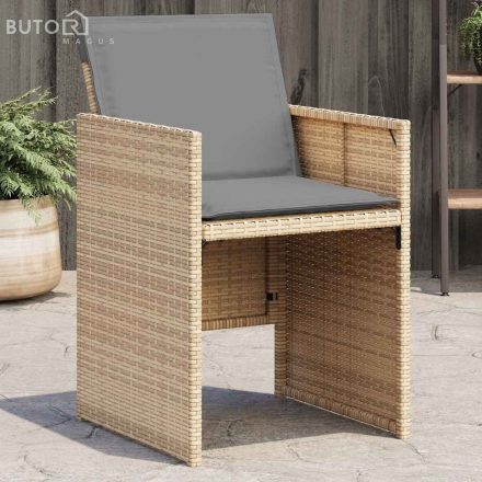 vidaXL 4 db vegyes bézs polyrattan kerti szék párnával