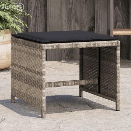 vidaXL 4db világosszürke polyrattan kerti szék párnával 41 x 41 x 36cm
