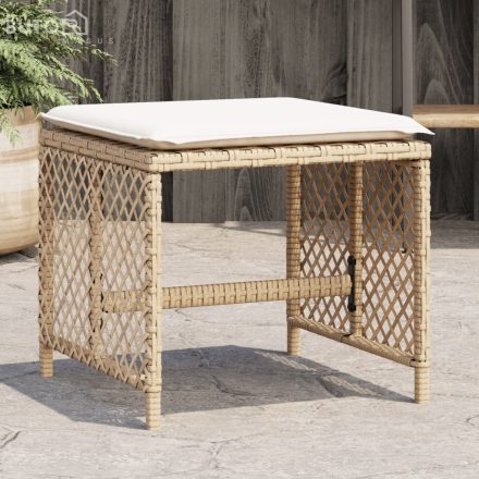 vidaXL 4 db bézs polyrattan kerti szék párnával 41 x 41 x 36 cm