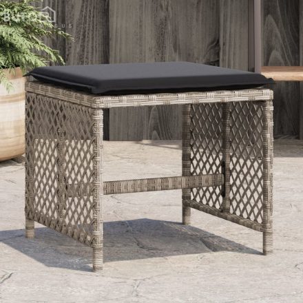 vidaXL 4db világosszürke polyrattan kerti szék párnával 41 x 41 x 36cm