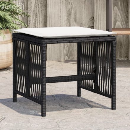 vidaXL 4 db fekete polyrattan kerti szék párnával 41 x 41 x 36 cm