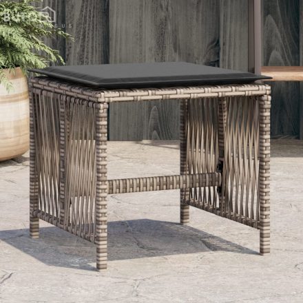 vidaXL 4 db szürke polyrattan kerti szék párnával 41 x 41 x 36 cm