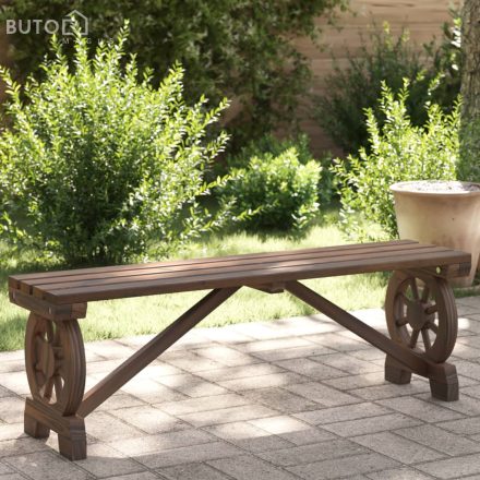 vidaXL tömör fenyőfa kerti pad 115 cm