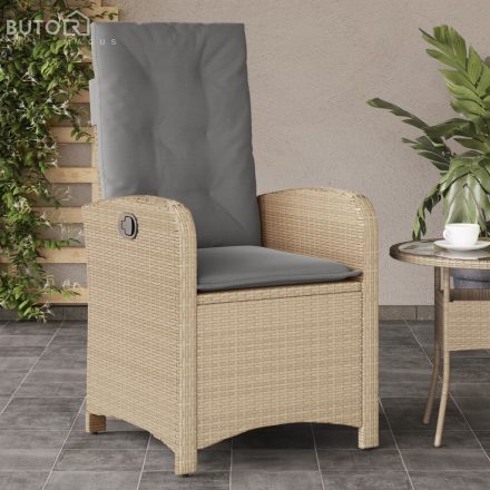 vidaXL vegyes bézs polyrattan dönthető kerti szék párnákkal