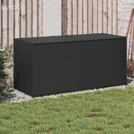 vidaXL fekete polyrattan kerti tárolóláda 283 L