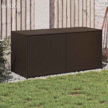 vidaXL barna polyrattan kerti tárolóláda 283 L
