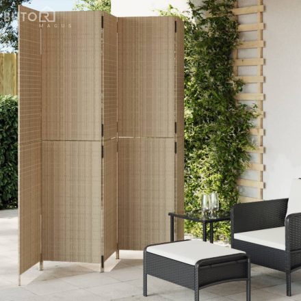 vidaXL bézs 5-paneles polyrattan térelválasztó