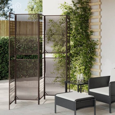 vidaXL barna 5-paneles polyrattan térelválasztó