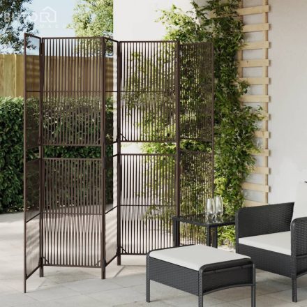 vidaXL barna 6-paneles polyrattan térelválasztó