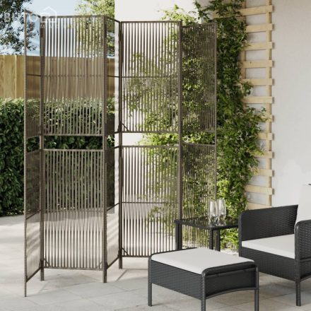 vidaXL szürke 6-paneles polyrattan térelválasztó