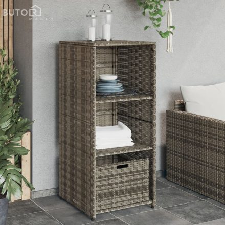 vidaXL szürke polyrattan kerti tárolószekrény 50 x 55 x 115 cm