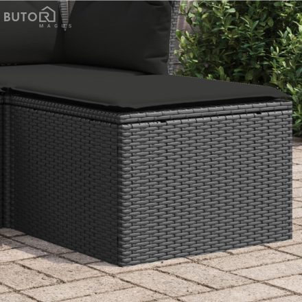 vidaXL fekete polyrattan kerti szék párnával 55 x 55 x 37 cm