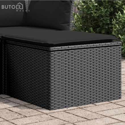 vidaXL fekete polyrattan kerti szék párnával 55 x 55 x 37 cm