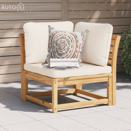 vidaXL tömör akácfa kerti sarokkanapé párnákkal 73 x 73 x 65 cm