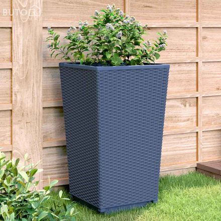 vidaXL 2 db kékszürke polipropilén kerti ültetőláda 32,5 x 32,5 x 57 cm