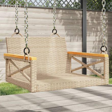 vidaXL bézs polyrattan hintapad 63 x 62 x 40 cm