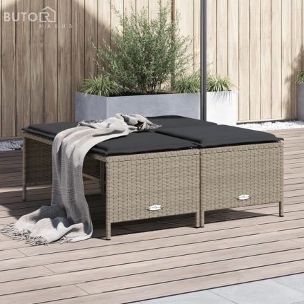 vidaXL 4 db világosszürke polyrattan kerti szék párnákkal