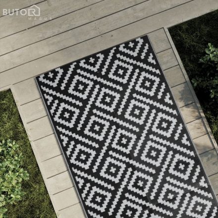 vidaXL kültéri szőnyeg ARAKIL fekete-fehér 80x150 cm PP