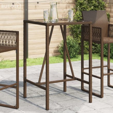 vidaXL barna polyrattan kültéri bárasztal 70 x 70 x 110 cm