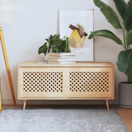 vidaXL 2 db tömör fenyőfa rácsos szekrényajtó 59,5x39,5 cm