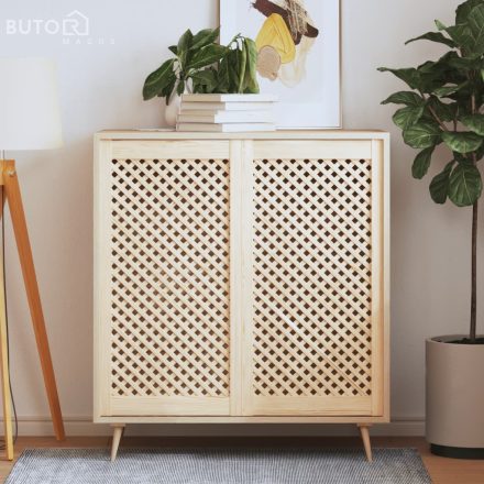 vidaXL 2 db tömör fenyőfa rácsos szekrényajtó 49,5x99 cm