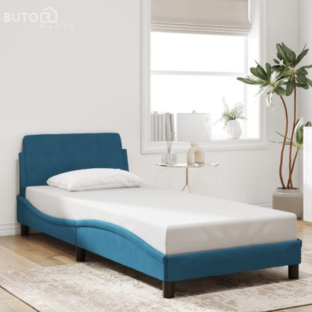 vidaXL kék bársony ágykeret fejtámlával 80 x 200 cm