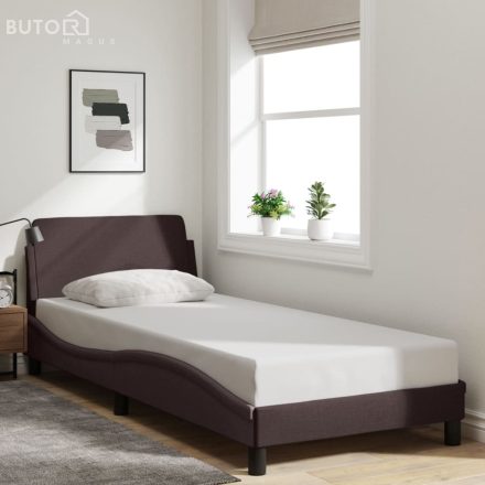 vidaXL sötétbarna szövet ágykeret matrac nélkül 90x190 cm