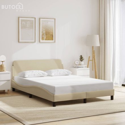 vidaXL krémszínű szövet ágykeret matrac nélkül 120x200 cm