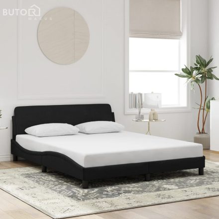 vidaXL fekete bársony ágykeret matrac nélkül 160 x 200 cm