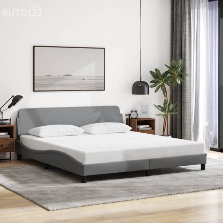 vidaXL világosszürke szövet ágykeret matrac nélkül 180 x 200 cm