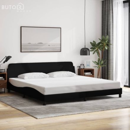 vidaXL fekete szövet ágykeret matrac nélkül 200 x 200 cm
